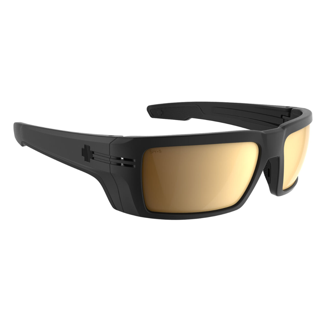 Spy Rebar Men's Sunglasses - ANSI Matte Black Happy Bronze Gold Mirror