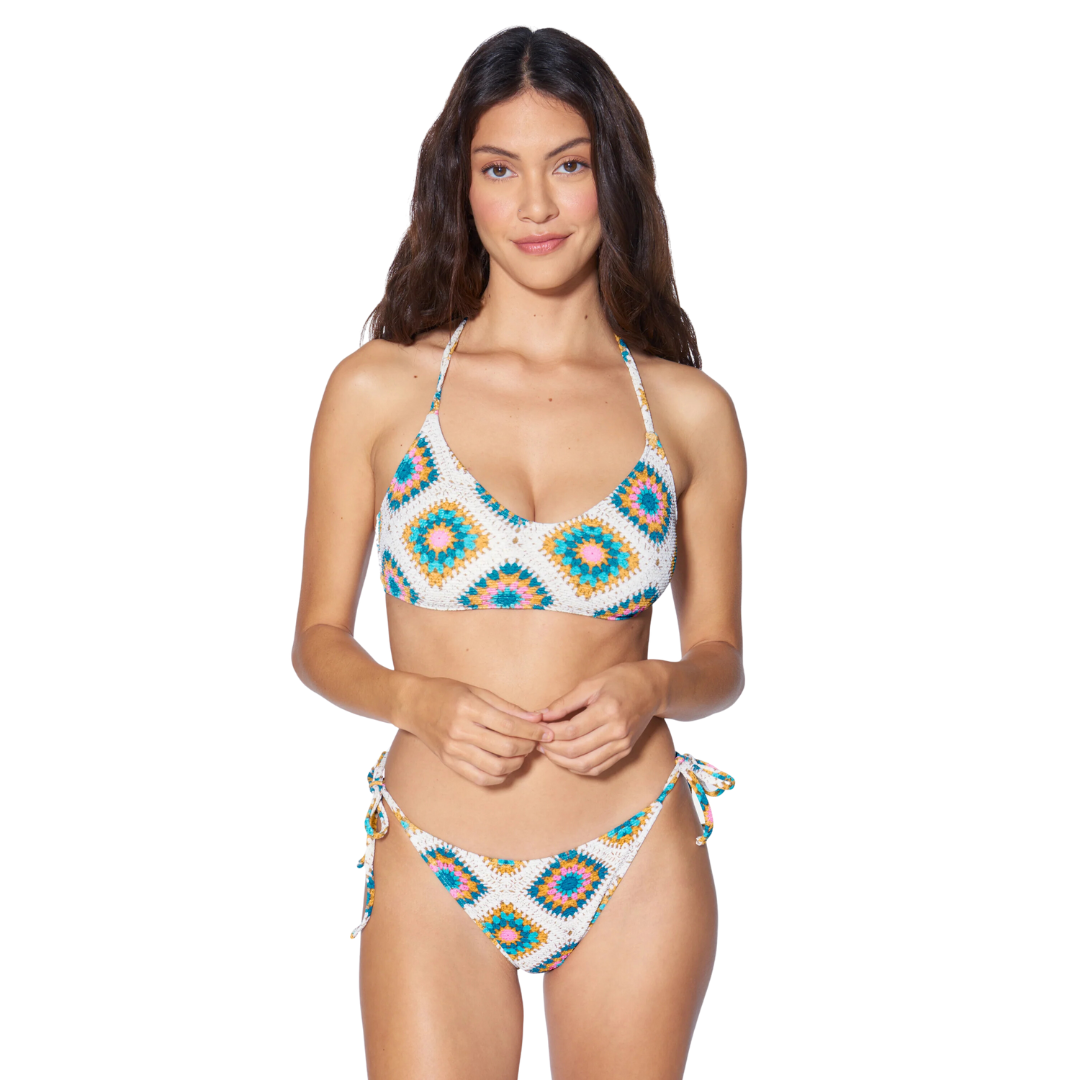 Hurley Women's Crochet Diamonds Moderate Tie Side Bottom