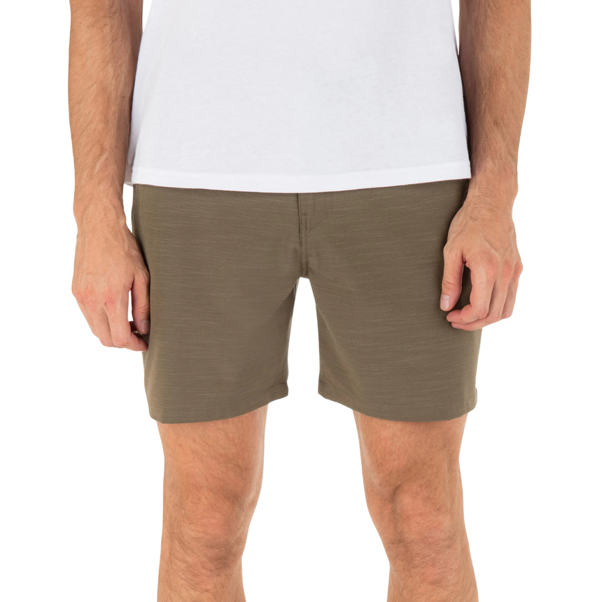 Hurley Hurley Men's Phantom Slub 3/4 Waistband 18" Olive 30 Mens Casual Shorts