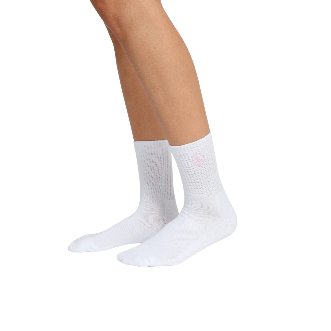 Brunette Women's Peace Sign Sock