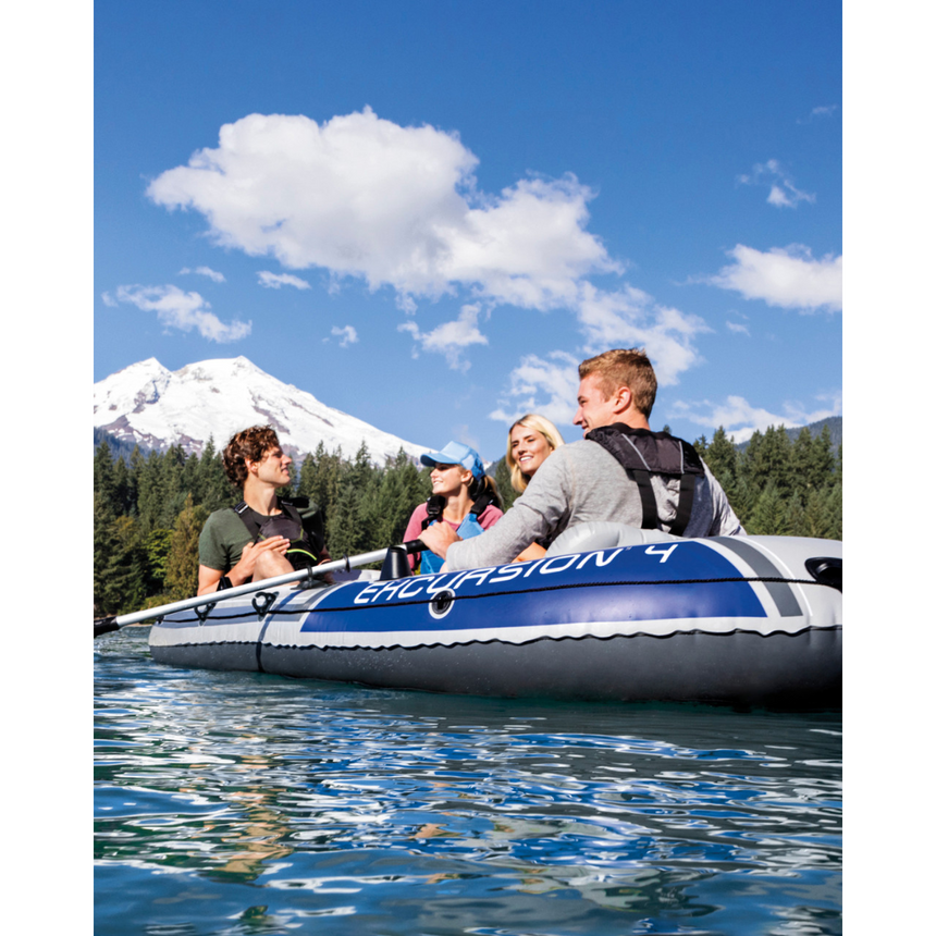 Intex Intex Excursion 4 Inflatable Boat Set - 4 Person Blue 1SZ Inflatable Boats