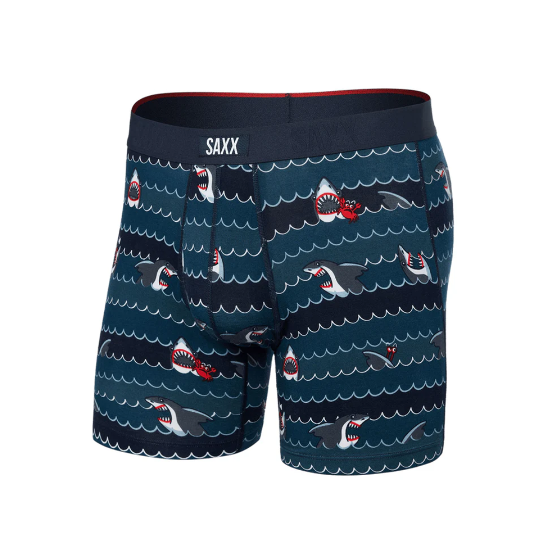 Saxx Men's Vibe XTRA Boxer Brief Fly - Get Sharky-Hurricane
