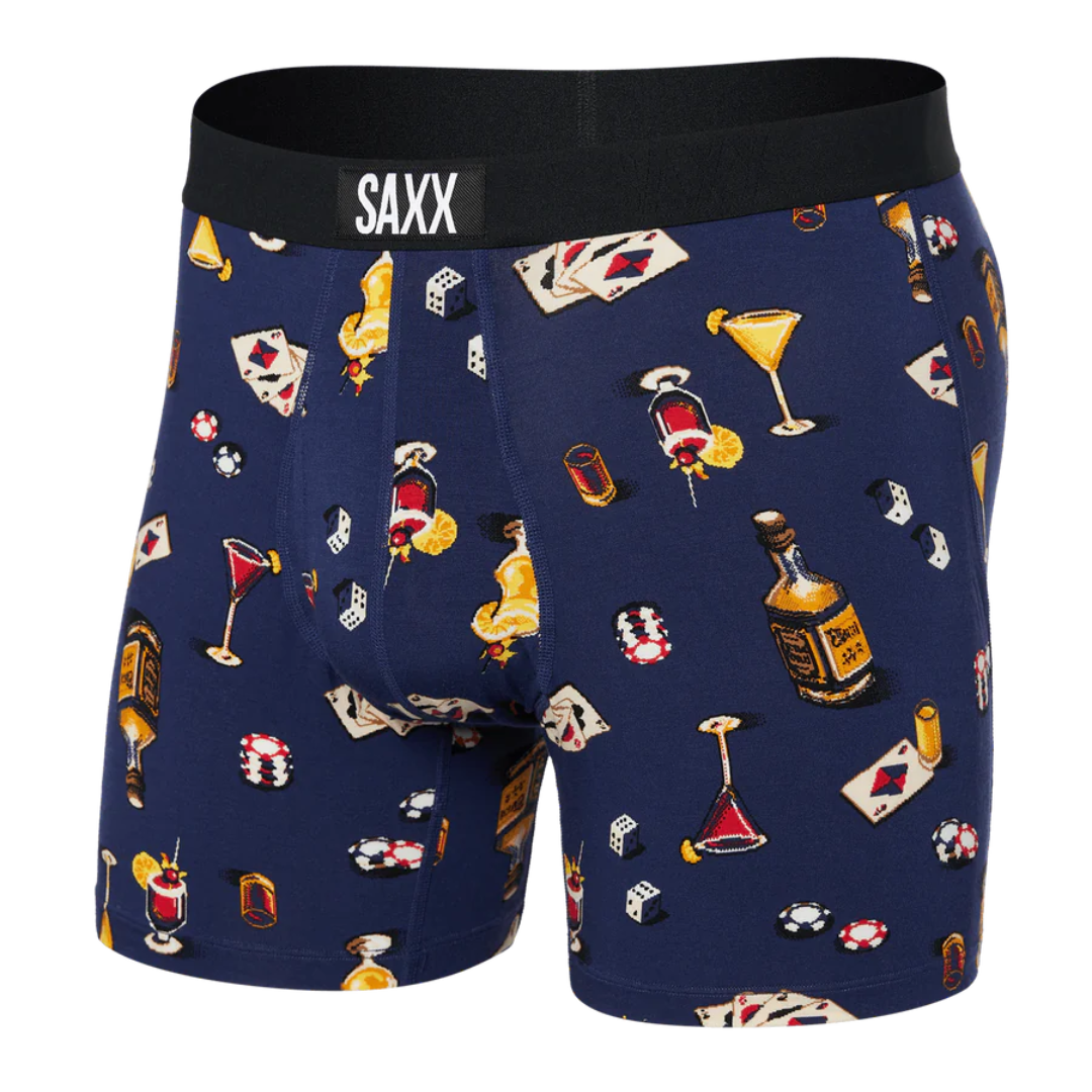 Calzoncillos bóxer ultrasuaves Saxx para hombre - Escuadrón antivicio/Azul astro