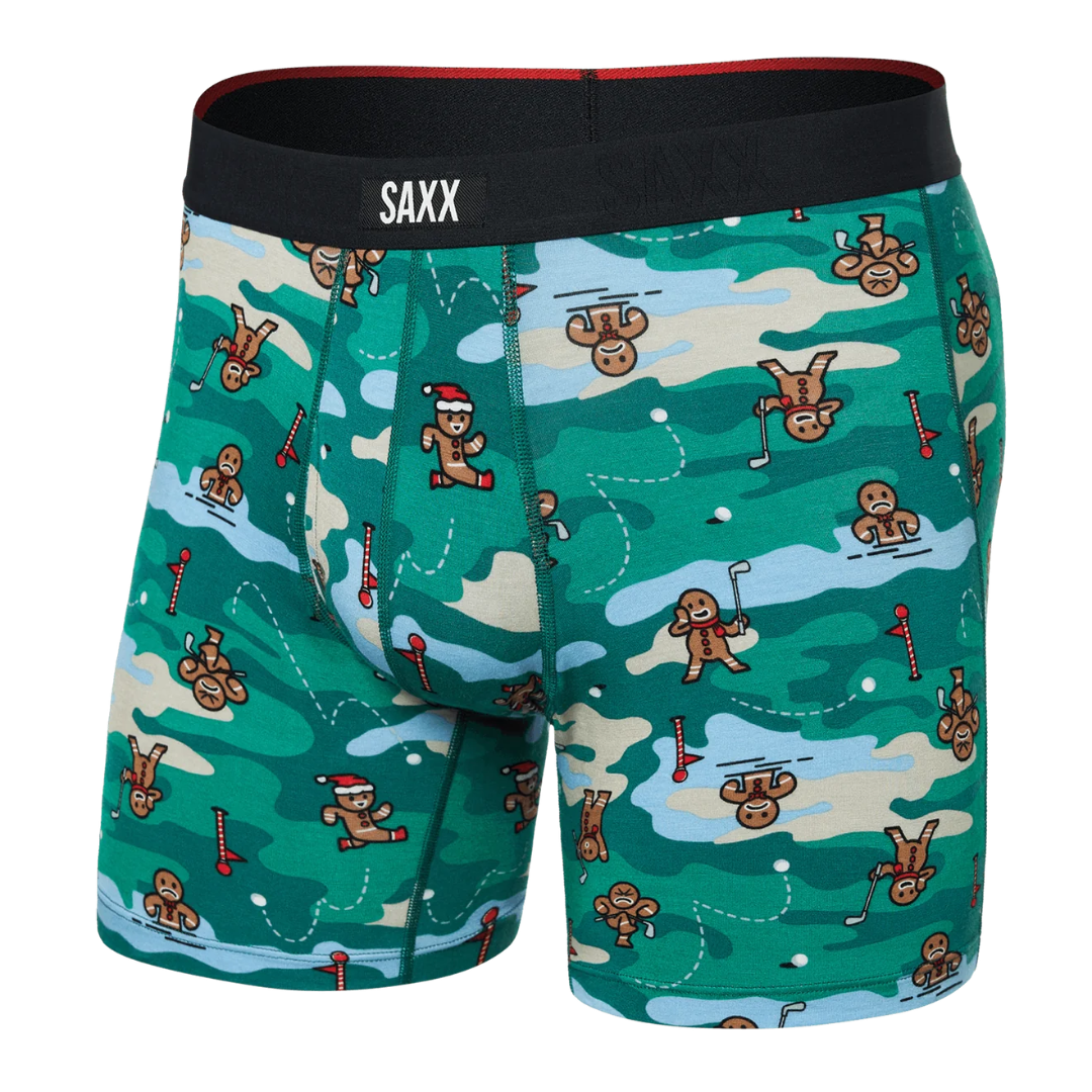 Calzoncillos bóxer Saxx Vibe XTRA para hombre - Holiday Par/Tee/Verde
