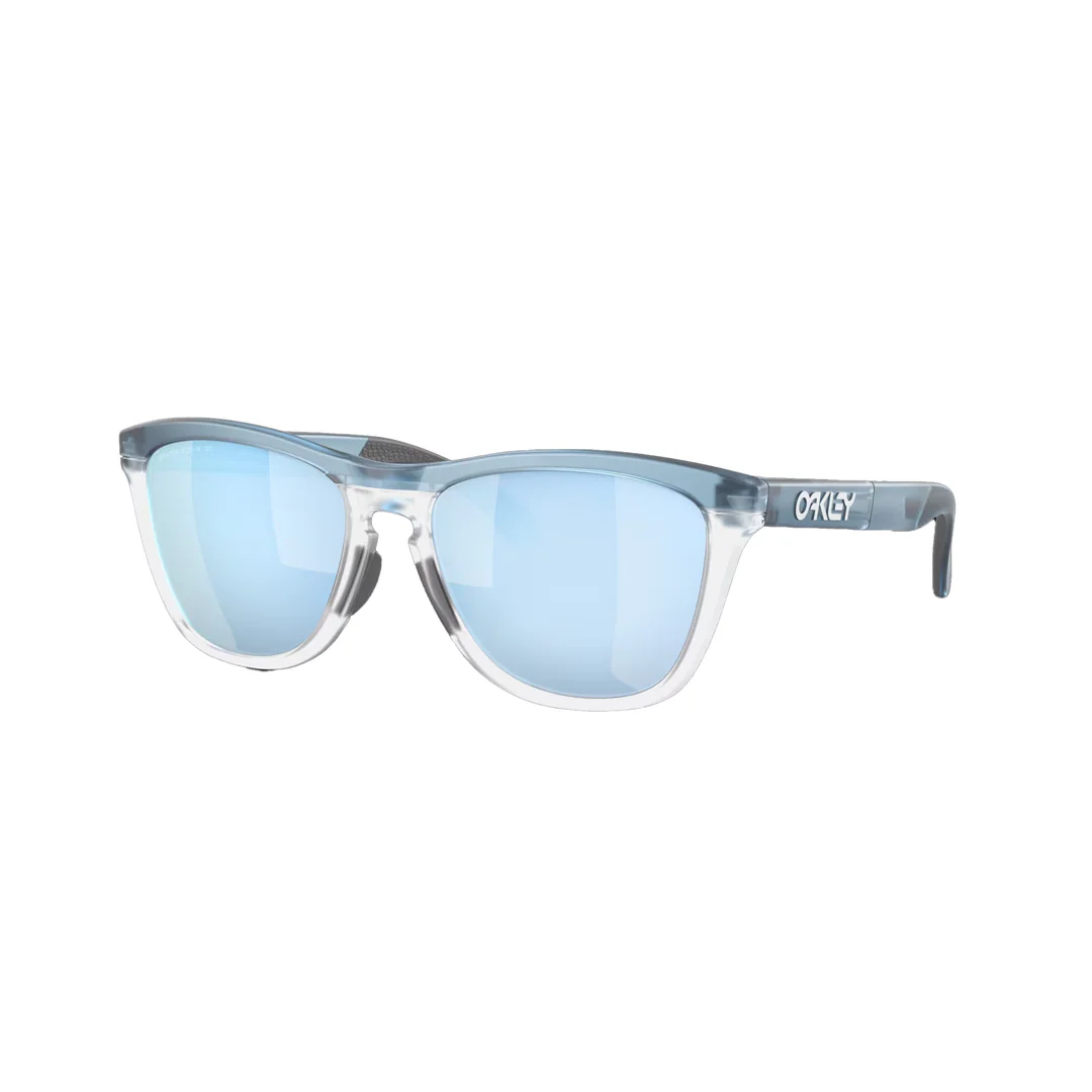 Lunettes de soleil Oakley Frogskins pour homme - PRIZM Deep Water polarisées, délavées transparentes mates