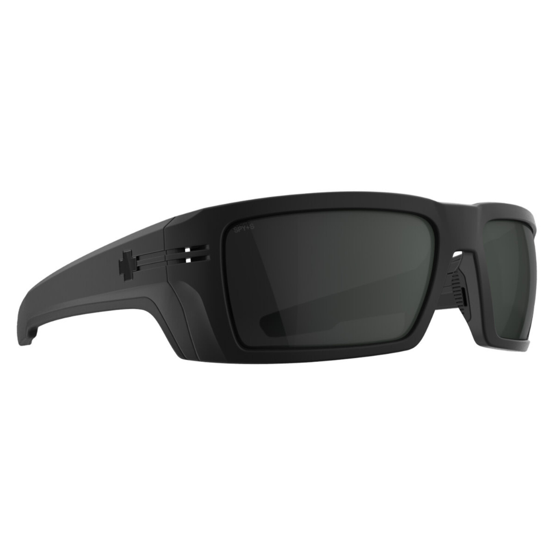 Lunettes de soleil Spy Rebar pour homme - ANSI Noir mat Gris Happy Vert Polar