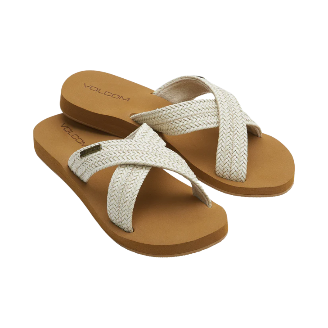Sandalias Volcom Double Cross para mujer - Crema