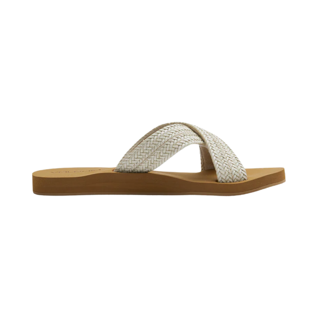 Sandalias Volcom Double Cross para mujer - Crema