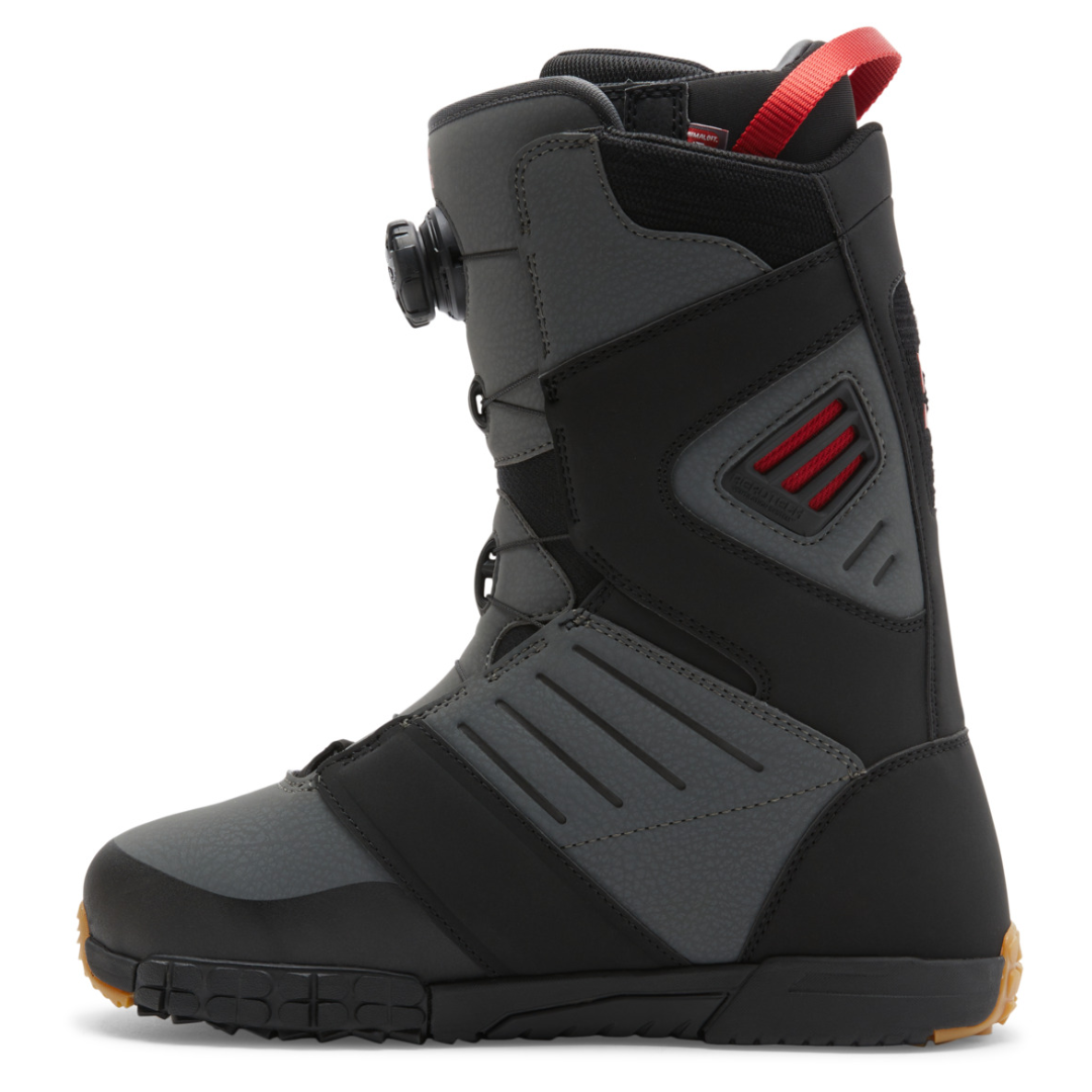 Bottes de snowboard DC Judge Boa pour homme - Noir/Gris/Rouge