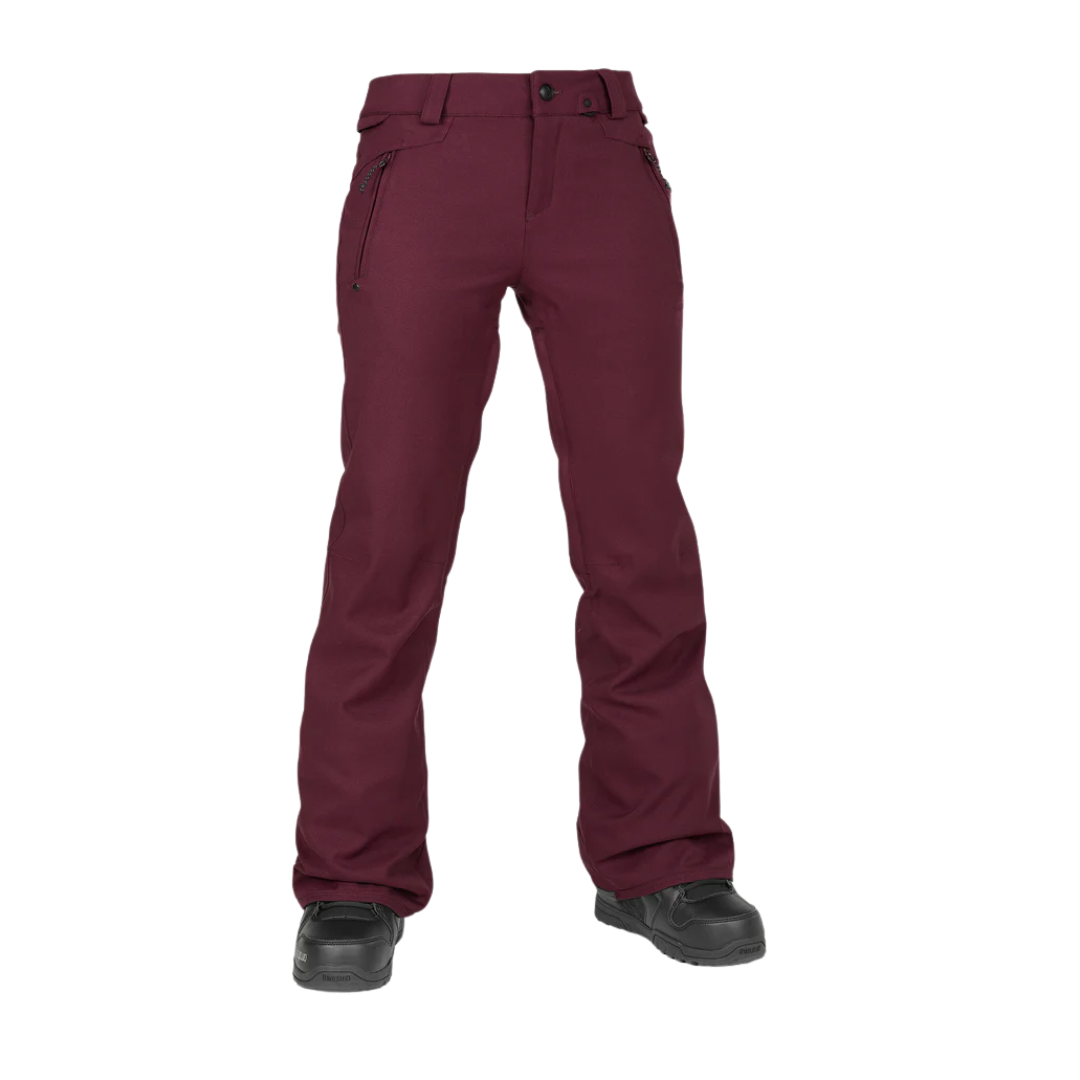Pantalones elásticos Volcom Genus para mujer - Borgoña