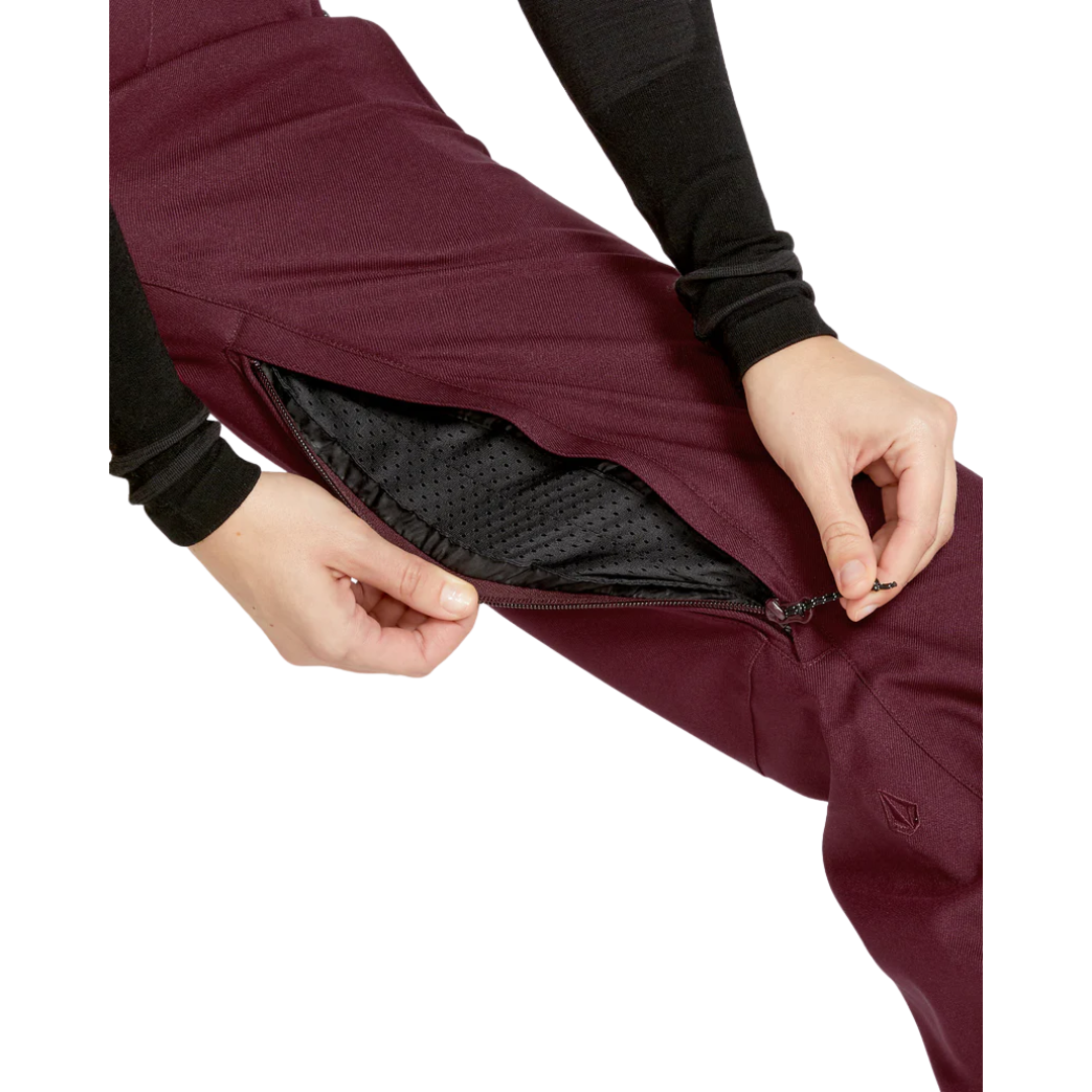 Pantalones elásticos Volcom Genus para mujer - Borgoña