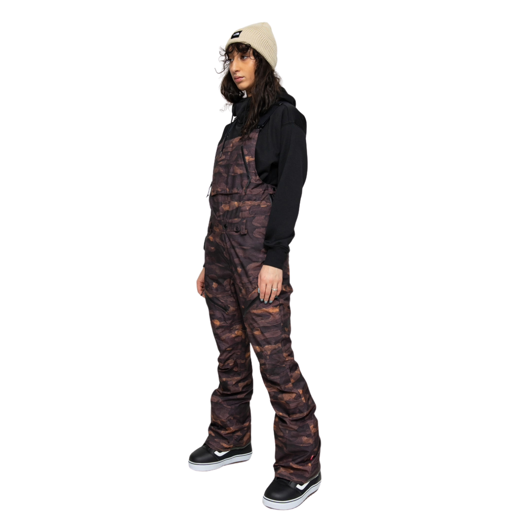 Pantalones de nieve con tirantes Volcom Elm Stretch Gore-Tex para mujer - Camuflaje crepuscular