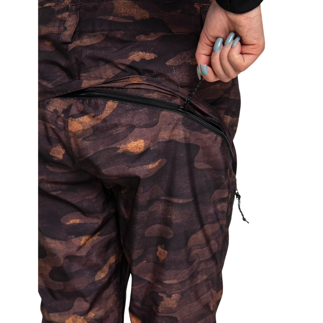 Pantalones de nieve con tirantes Volcom Elm Stretch Gore-Tex para mujer - Camuflaje crepuscular