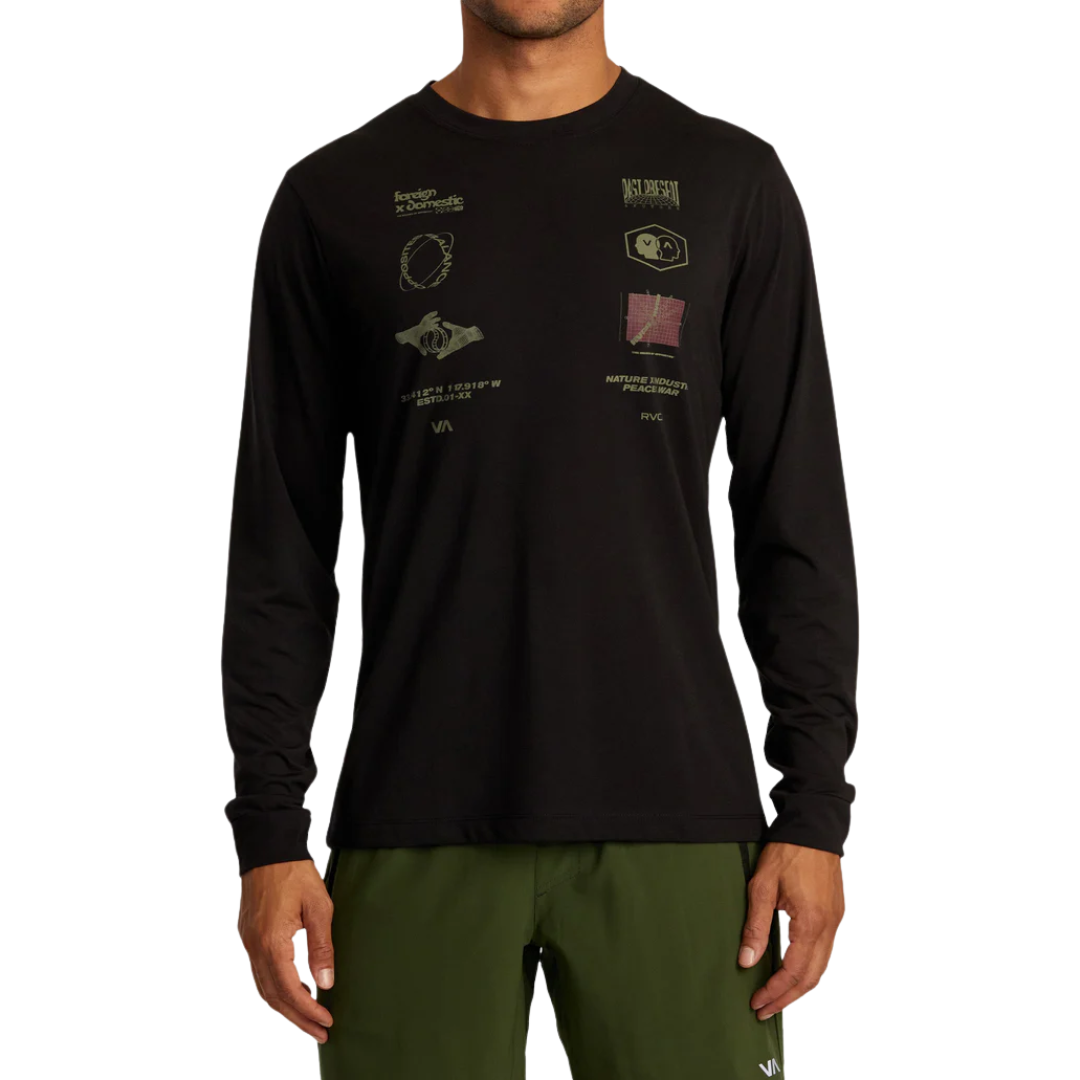 Camiseta de manga larga con múltiples cuadrículas para hombre de RVCA