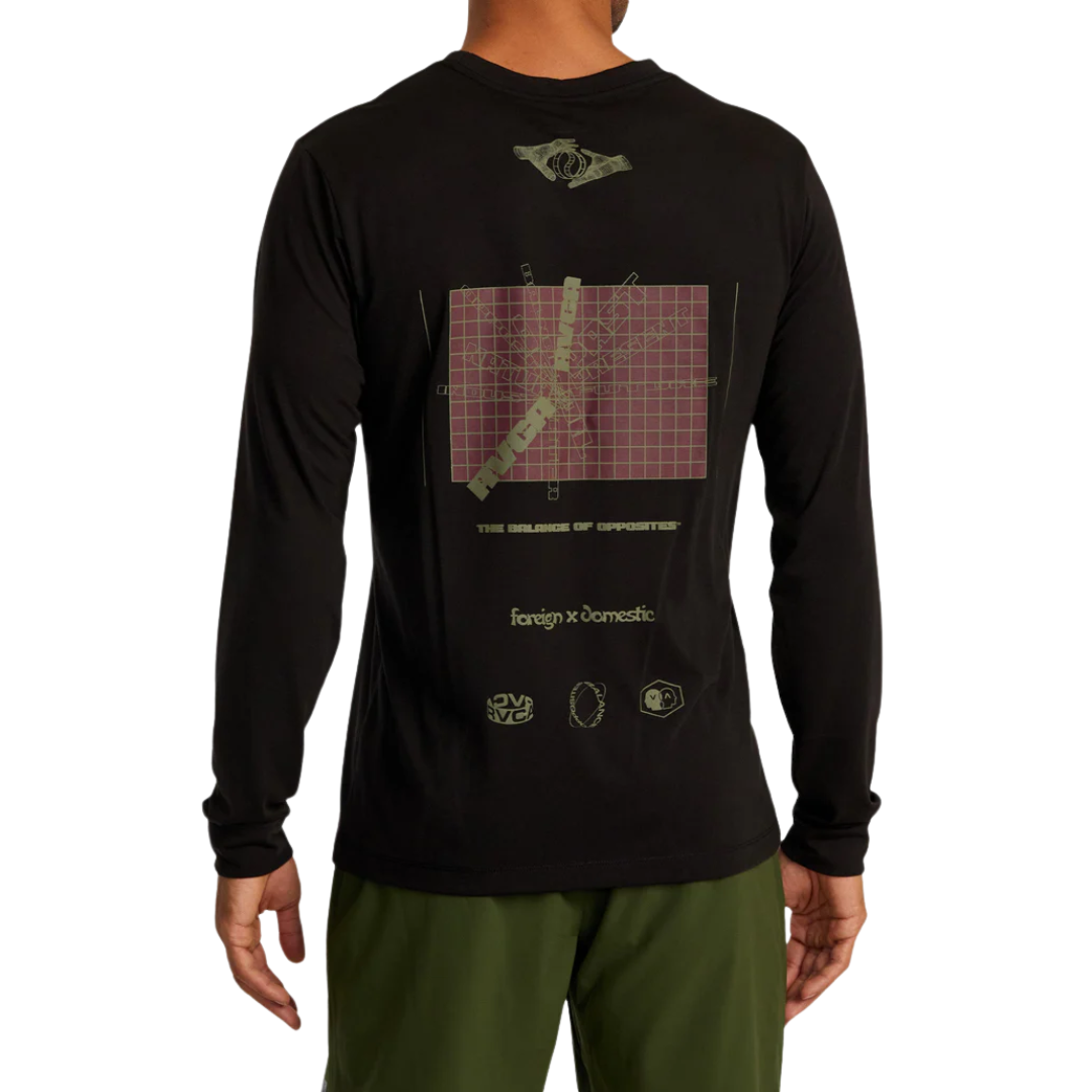Camiseta de manga larga con múltiples cuadrículas para hombre de RVCA