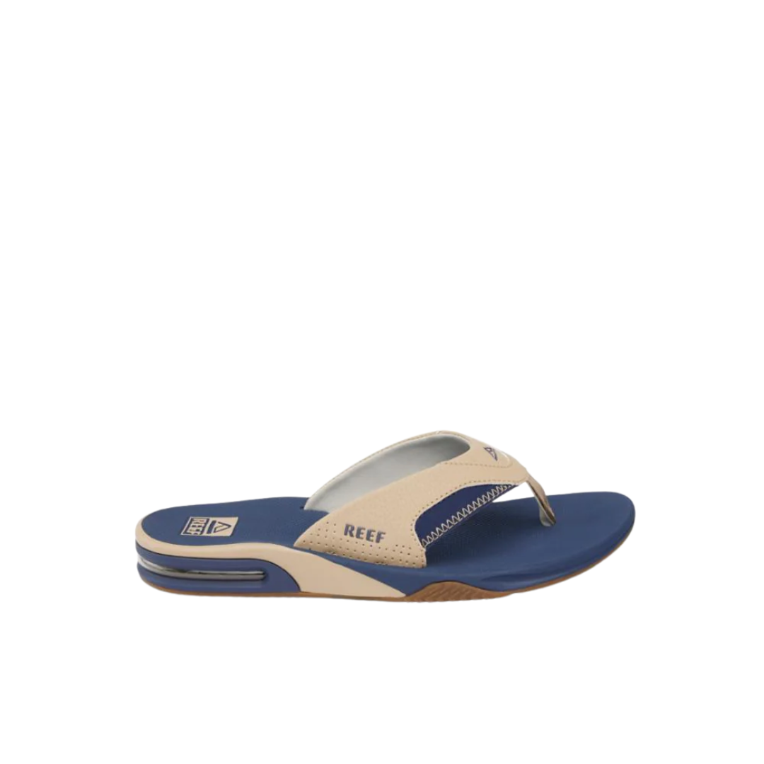 Chanclas Reef Fanning para hombre - Beige/Azul marino/Bronceado