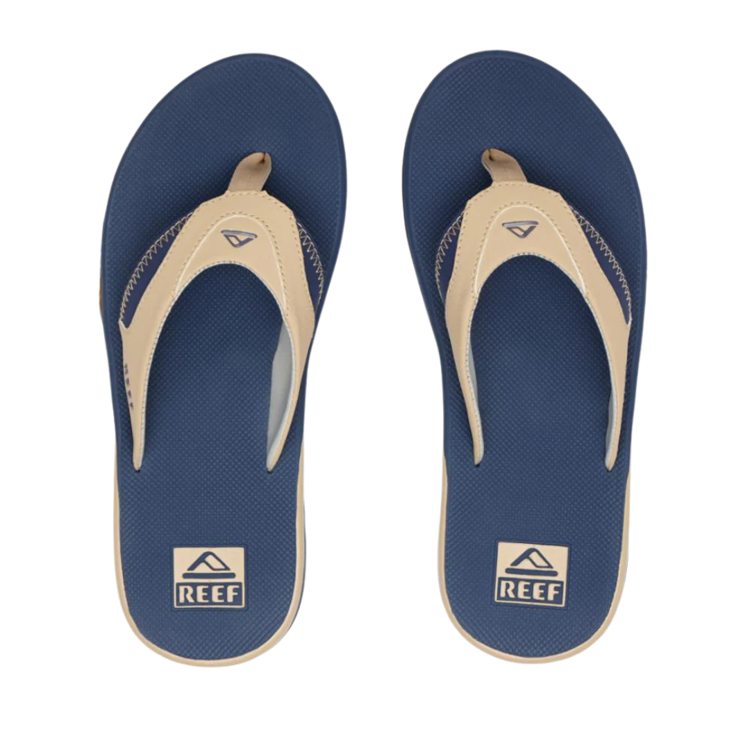 Chanclas Reef Fanning para hombre - Beige/Azul marino/Bronceado
