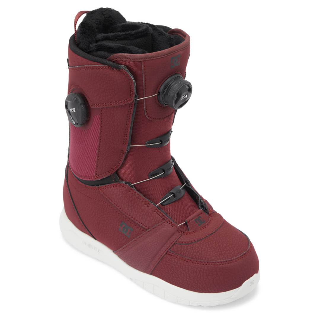 Bottes de snowboard DC Lotus Boa pour femme - Vin/Noir