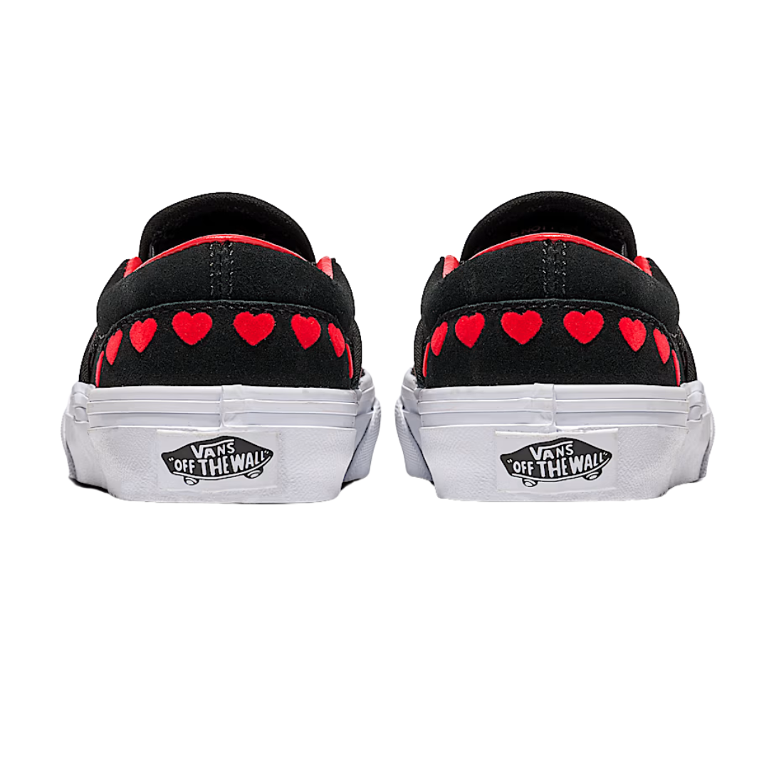 Zapatillas Vans Classic Slip-On para niños - Corazones Negro/Rojo