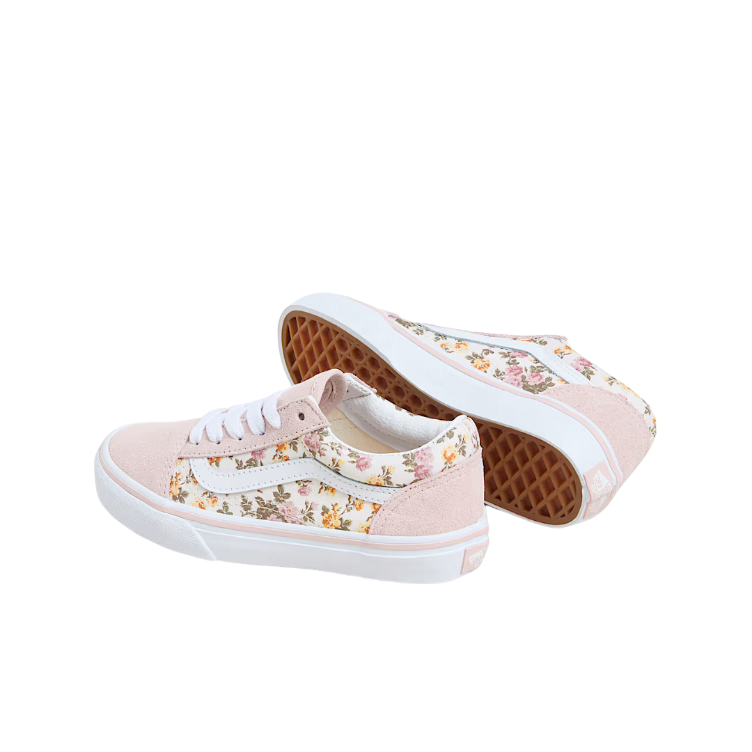 Zapatillas Vans Old Skool para niños - Rosa romántico con estampado floral y multicolor