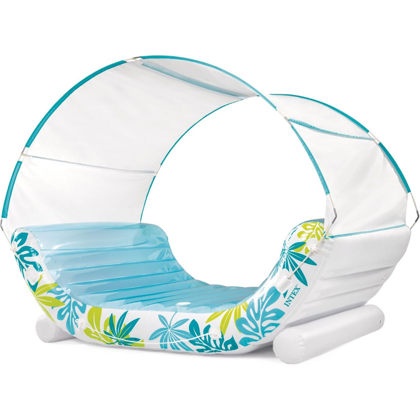 Tumbona inflable con dosel tropical Intex