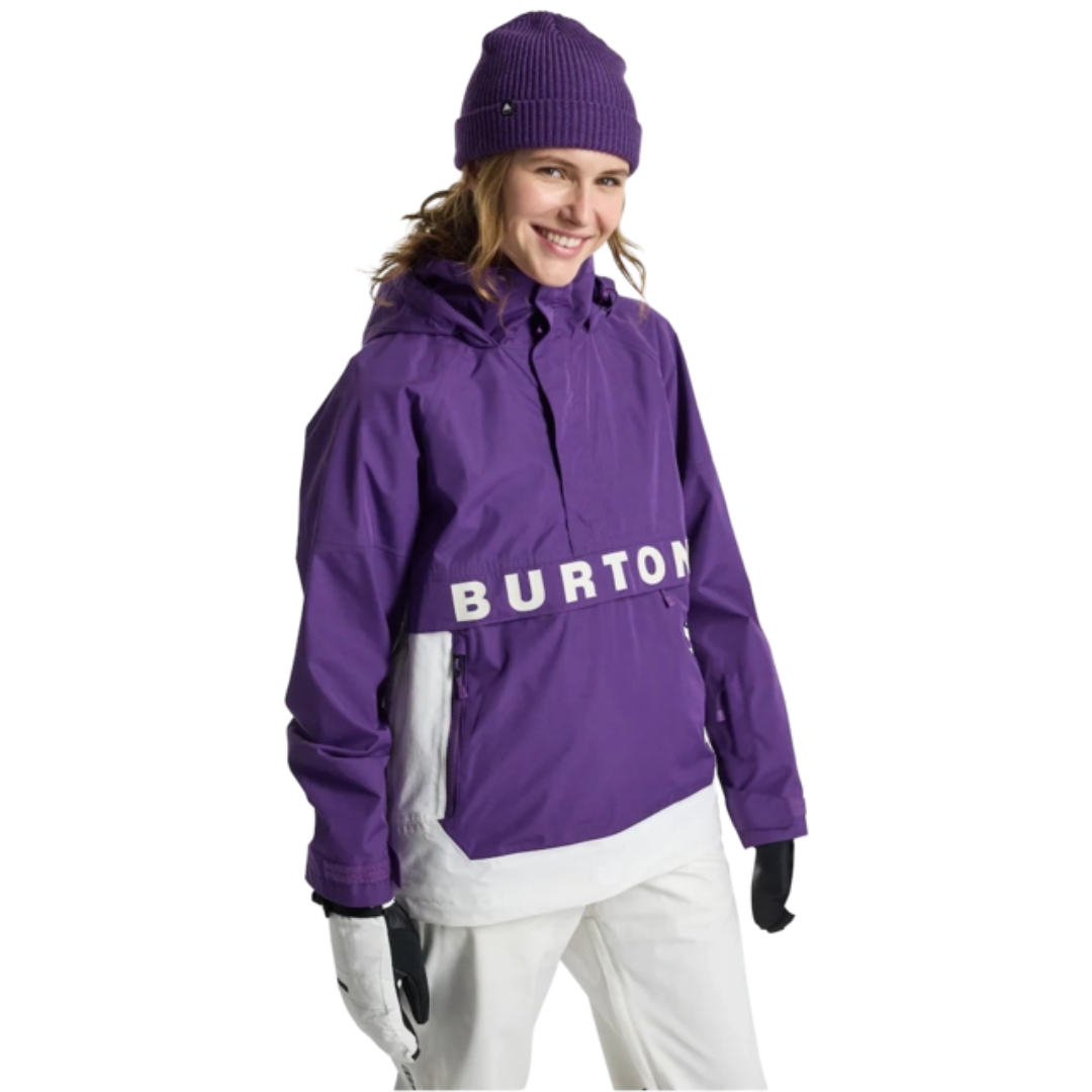 Burton Women's Frostner 2L Anorak Jacket - Imperial Purple/Stout White