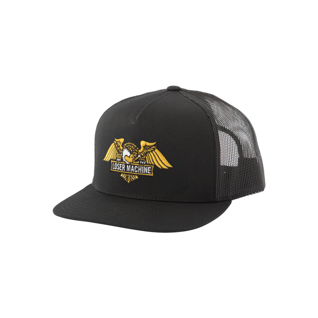 Loser Machine Loser Machine Men's Wings Trucker Hat - Black Black OS Mens Hats Flat Brim