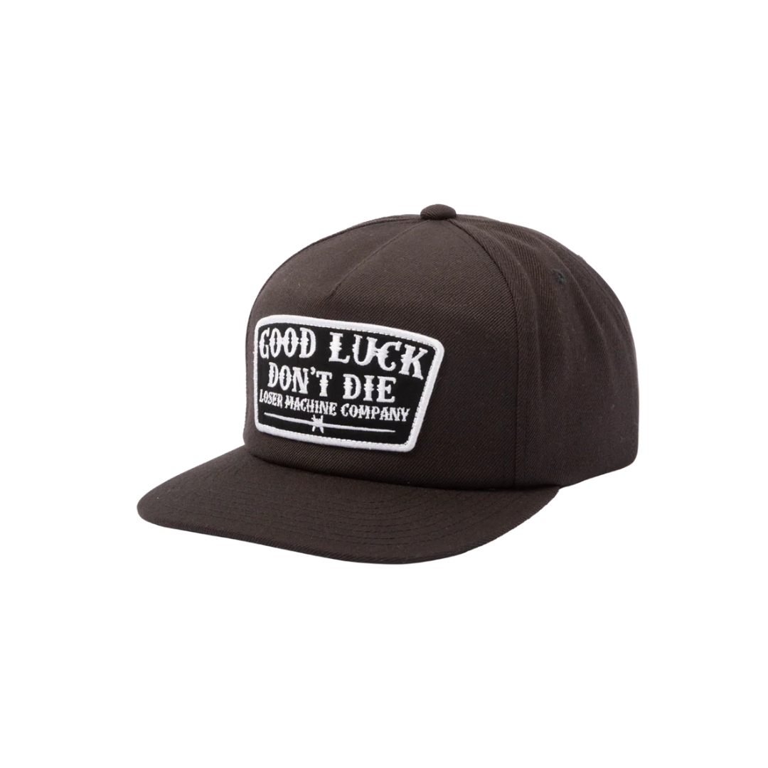 Loser Machine Loser Machine Men's Don’t Die Snapback Hat - Black Black OS Mens Hats Flat Brim