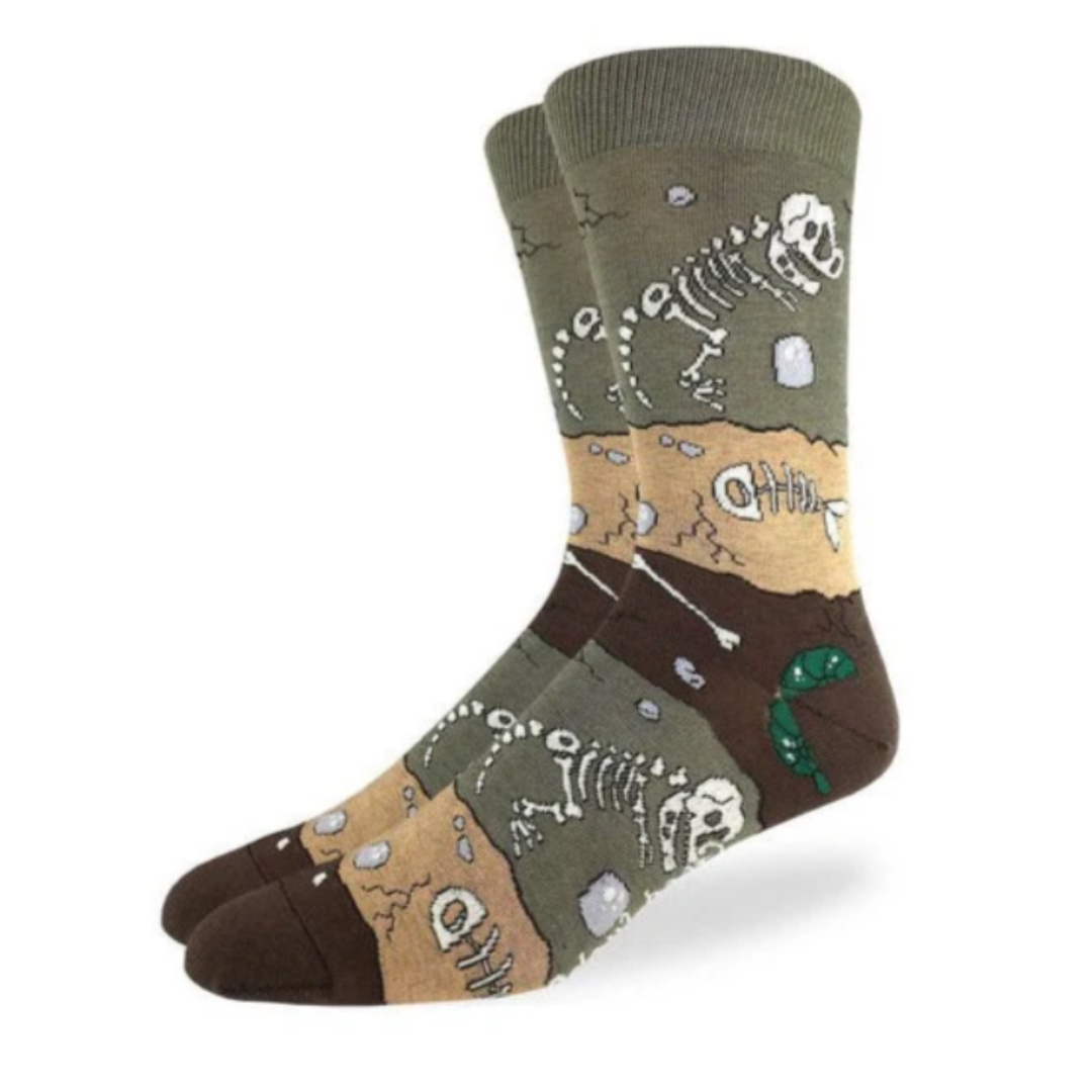 Good Luck Socks Men's Dinosaur Fossil Layers Socks