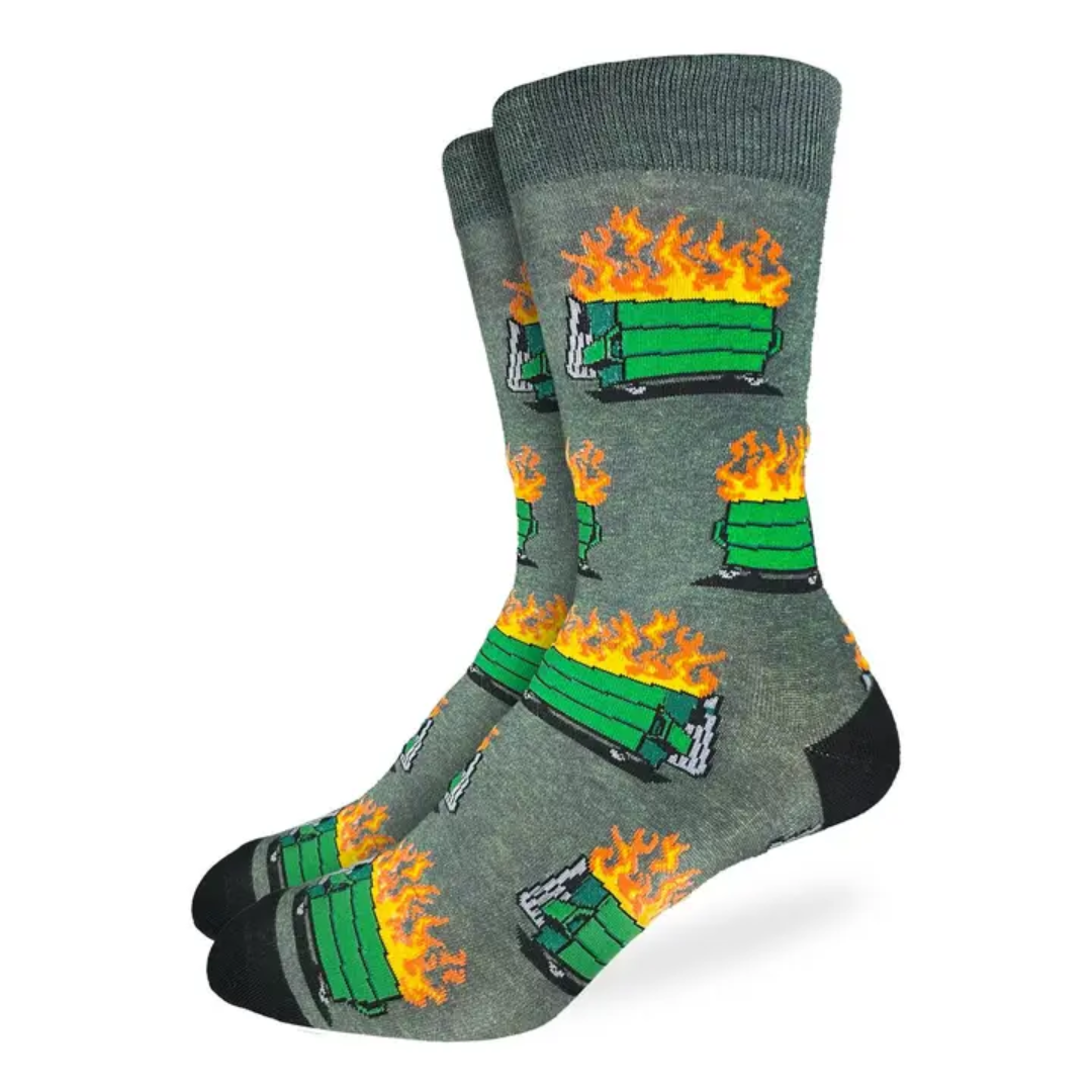 Good Luck Socks Men's Dumpster Fire Socks