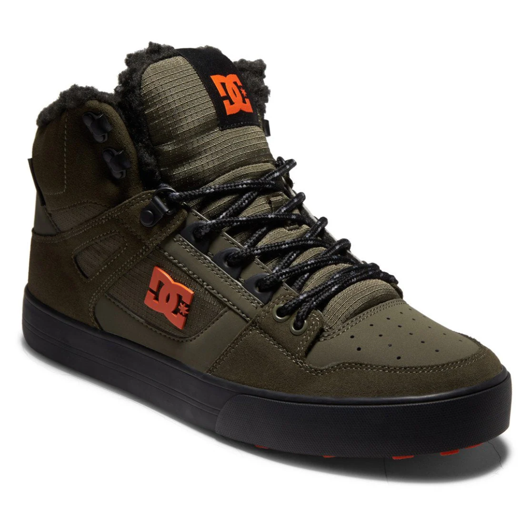 DC Men's Pure High-Top WC WNT Shoes - Dusty Olive/Orange