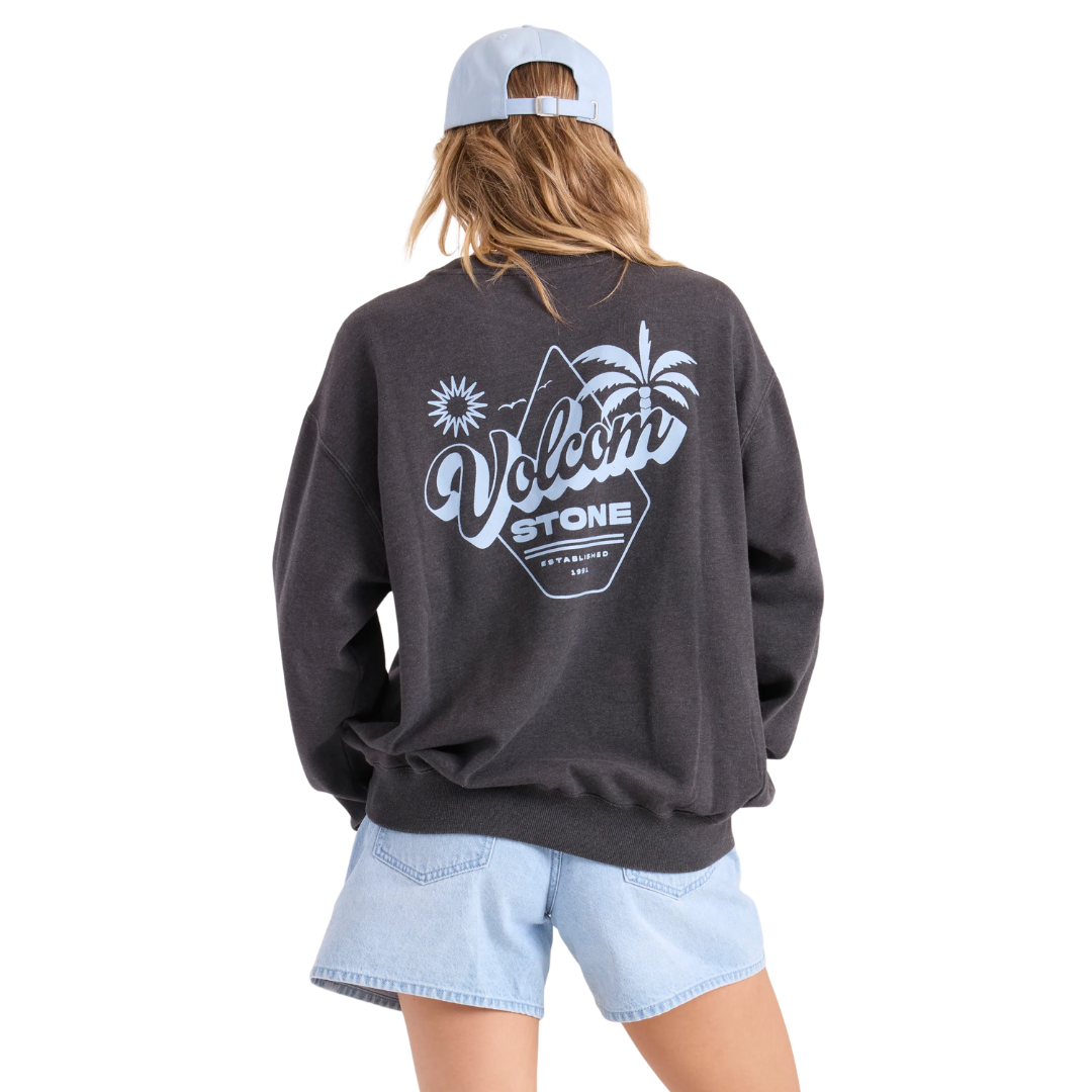 Volcom Volcom Women's Levy Crew Fleece Vintage Black S Womens Pull Over Hoodies