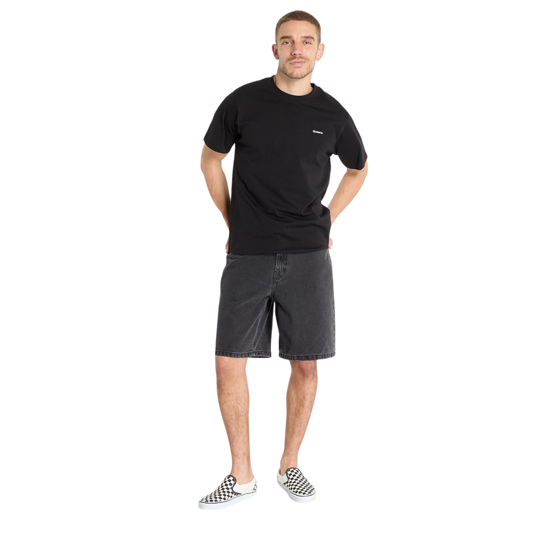 Van's Van's Men's Check-5 Baggy Denim Shorts - Washed Black Washed Black 26 Mens Casual Shorts