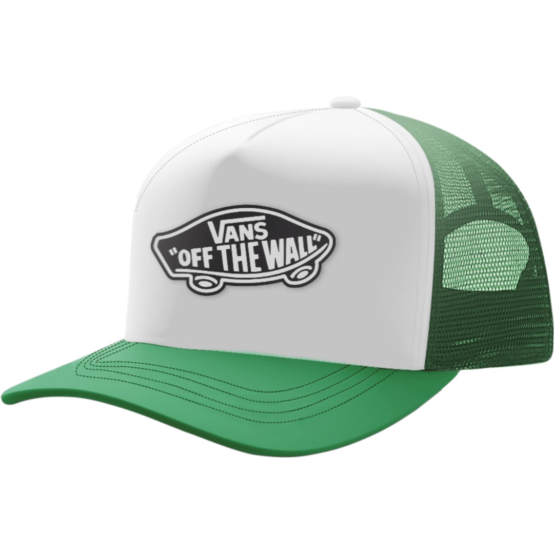 Van's Van's Boy's B Classic Patch Curved Bill Trucker Hat - Vivid Verdant Vivid Verdant OS Youth Boys Hats 8 to 14 years