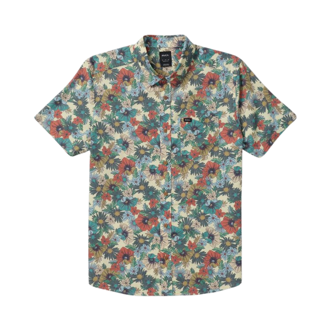 RVCA RVCA Men's Botanical SS Shirt Black Floral S Mens Button Up Short Sleeve Shirts