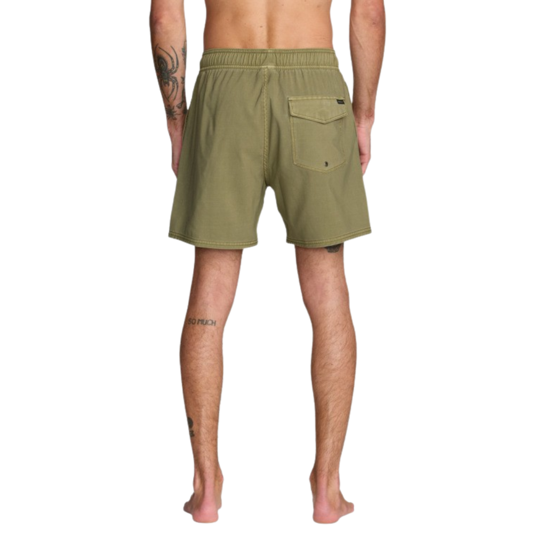 RVCA RVCA Men's VA Pigment Elastic Short 16 Martini Olive S Mens Elastic Swim Trunks
