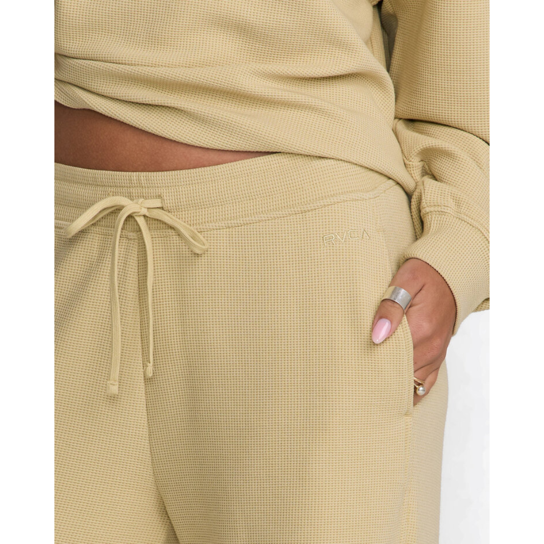 RVCA RVCA Women's Glory Waffle Split Pant - Vintage Khaki Vintage Khaki S Womens Pants and Jeans
