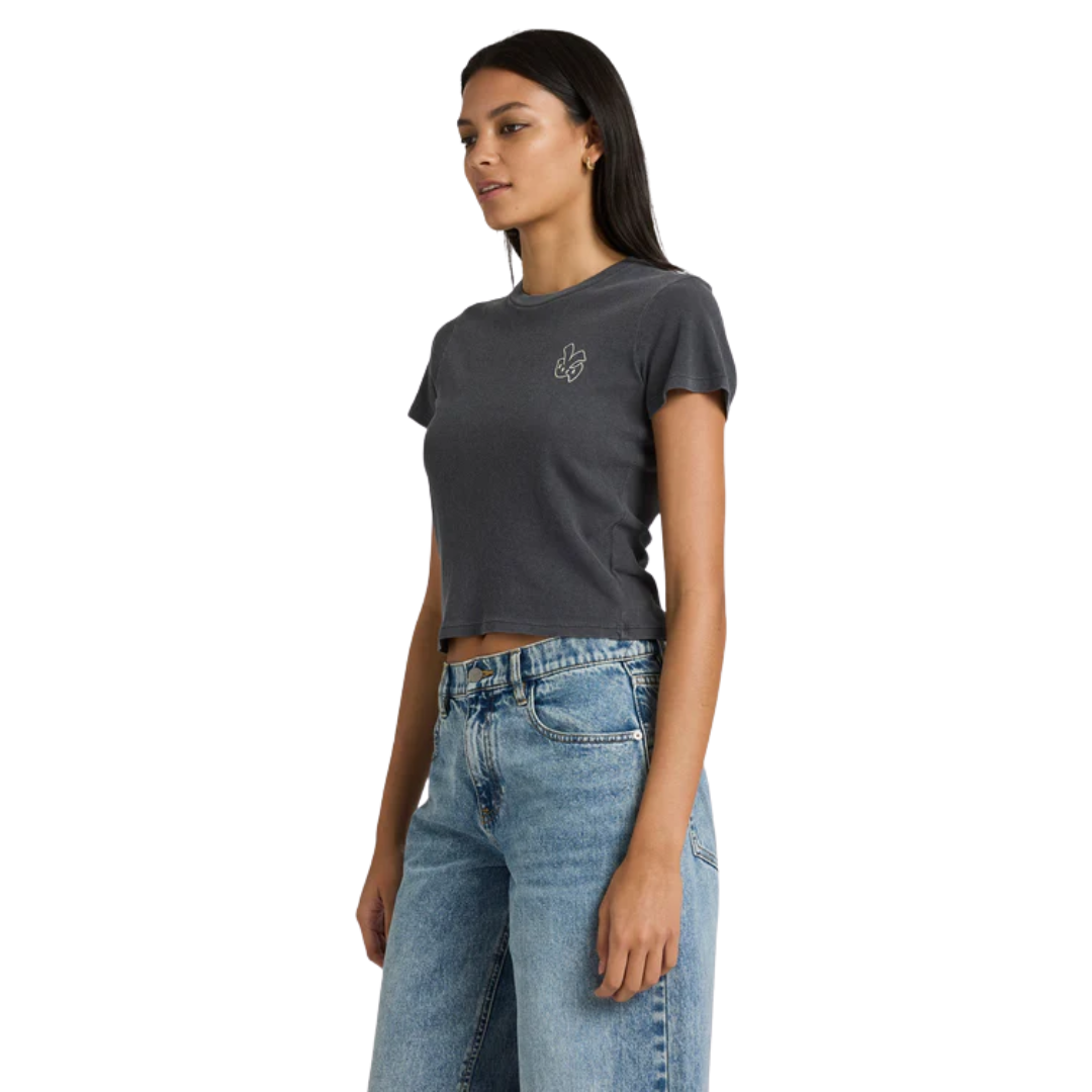 RVCA RVCA Women's 411 Tee - Graphite Graphite S Womens T-Shirts