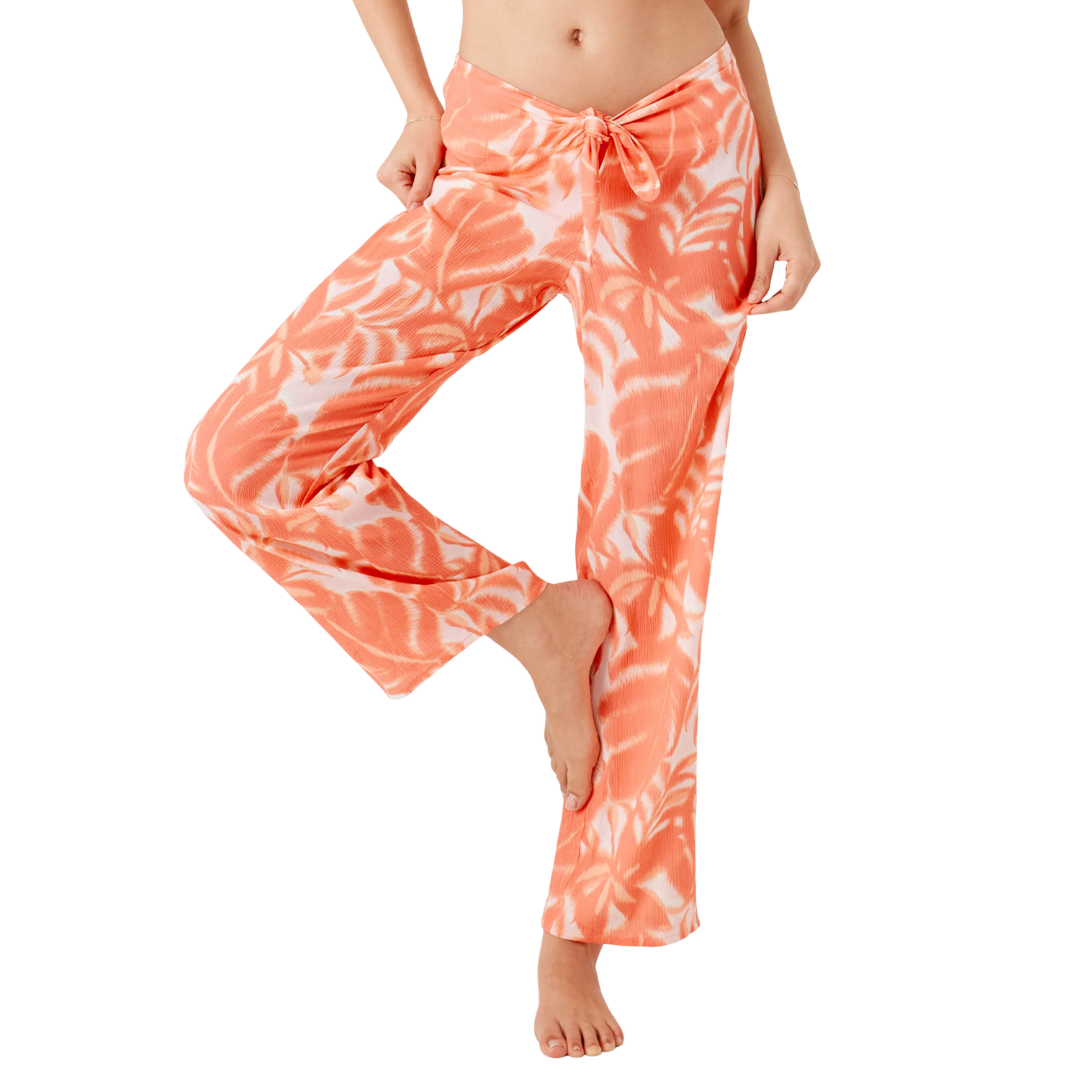Roxy Roxy Women's Palm Haze Tie Front Cover Up Pant - Coralmul Coralmul XS Womens Pants and Jeans