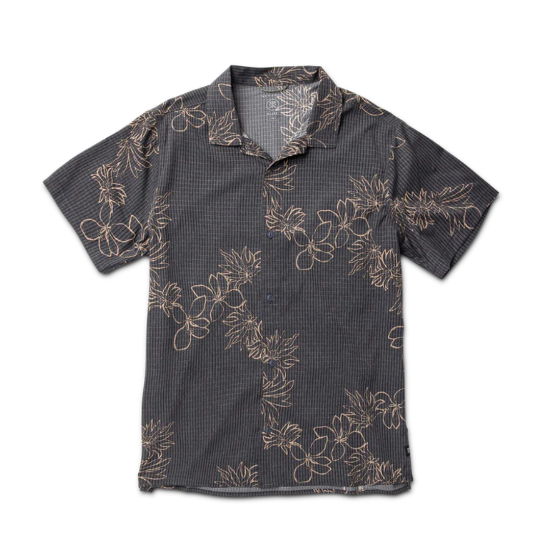 Roark Revival Roark Revival Men's Bless Up Trial Woven ONYX FLORAL M Mens Button Up Short Sleeve Shirts