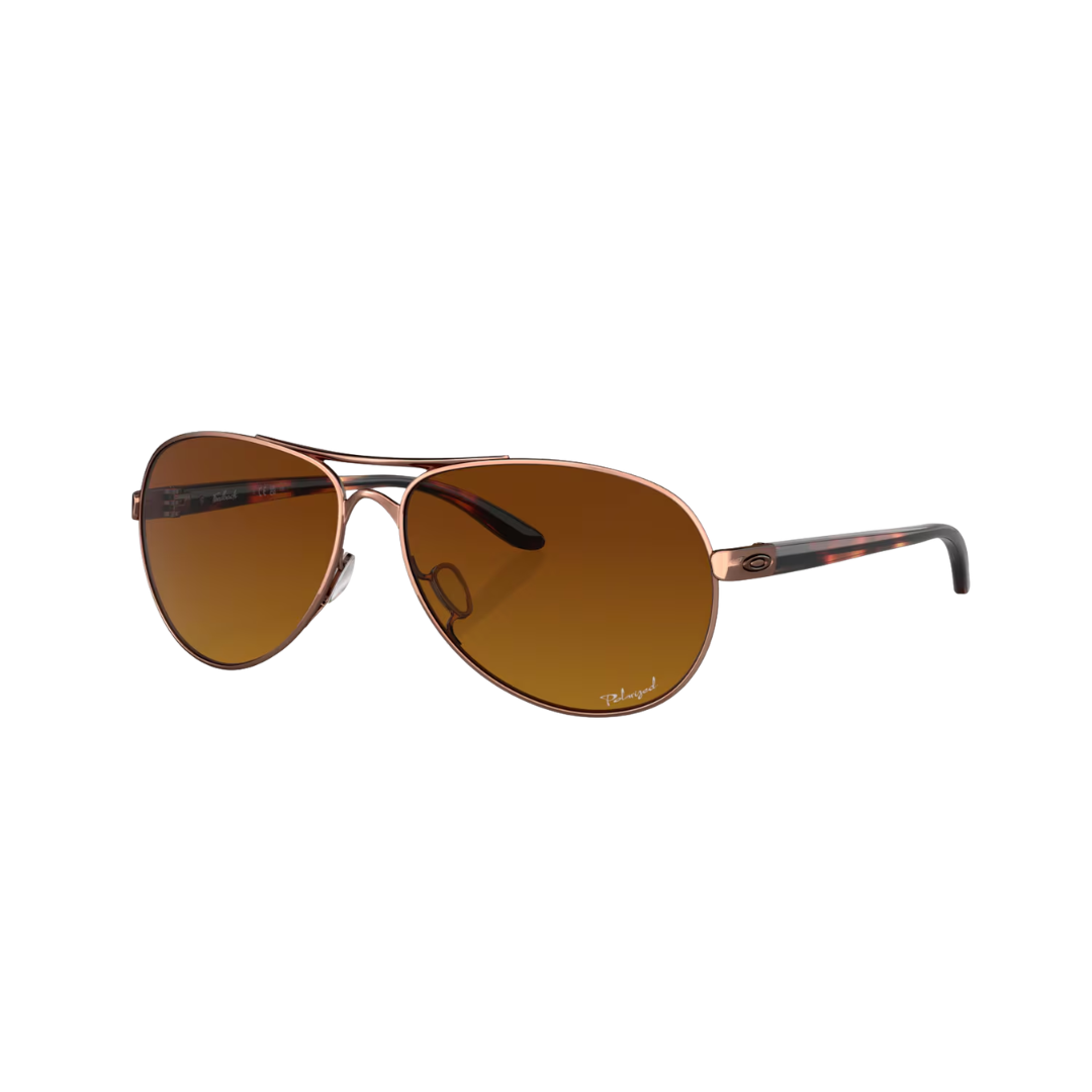 Oakley Oakley Feedback - Rose Gold Brown Gradient Polarized Women's Sunglasses Womens Sunglasses Polarized