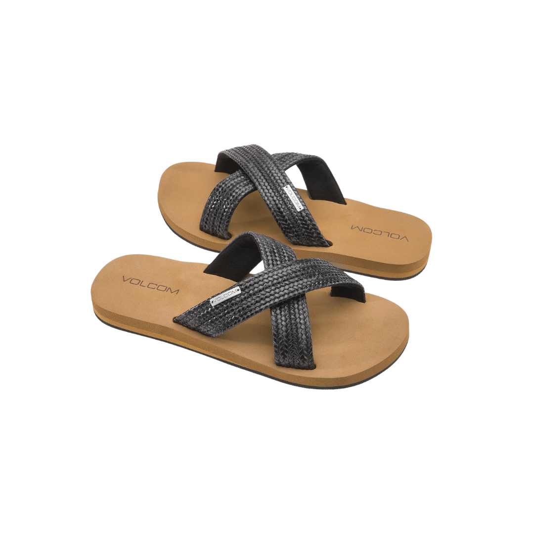 Volcom Volcom Women's Volcom Double Cross Sandal - Black Black 7 Womens Slip on Sandals 5 to 11