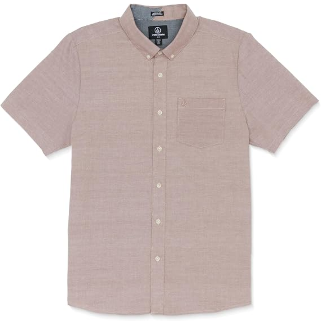 Volcom Volcom Men's Everett Oxford SS Nutmeg S Mens Button Up Short Sleeve Shirts