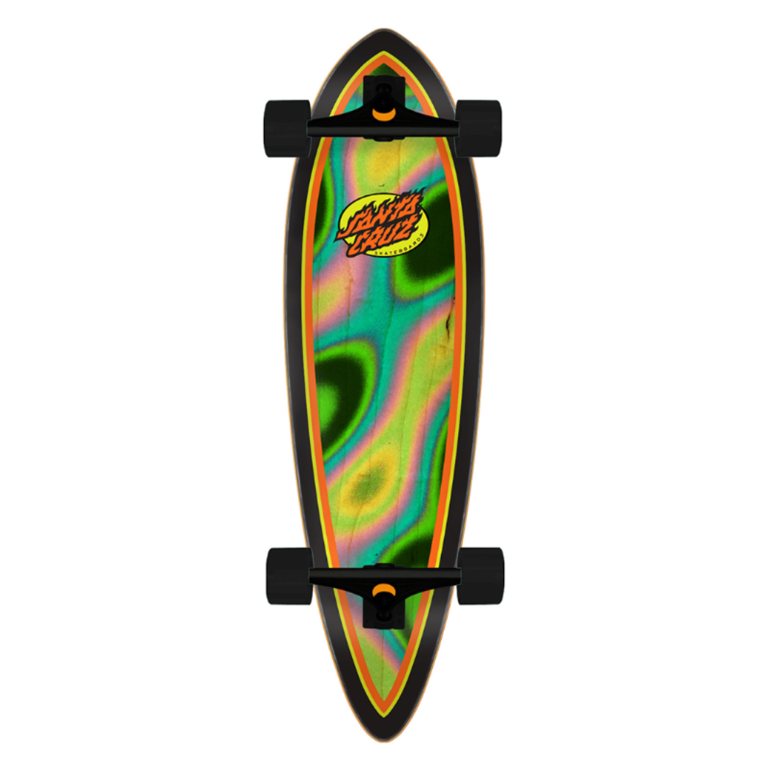 Santa Cruz Santa Cruz Pintail Oval Flame Lava Dot Multi 9.2 X 33 Longboard Deck - Top Mount Deck