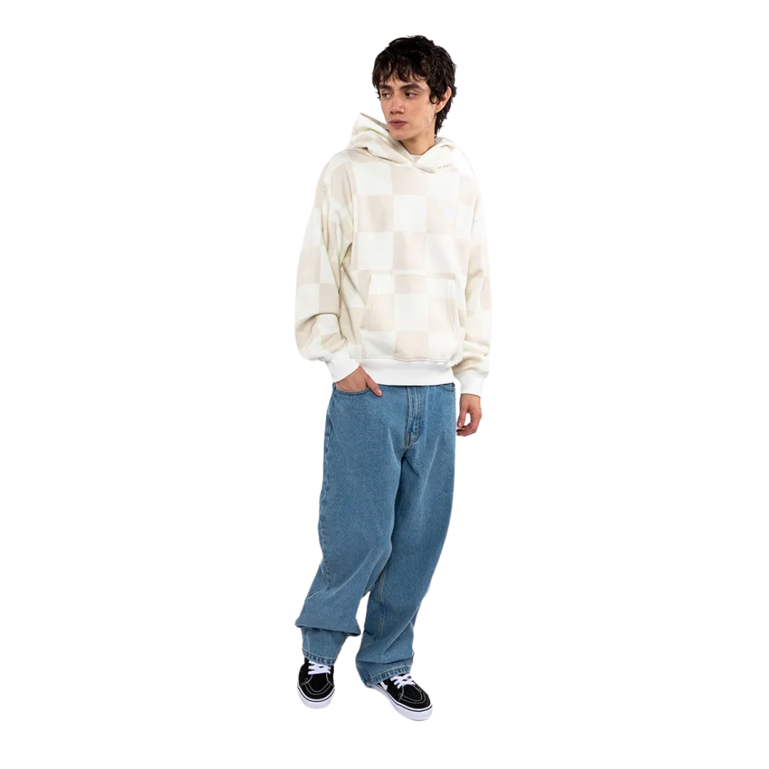Vans Vans Men's Tonal Check Stretch Logo Pullover - Marshmallow Marshmallow L Mens Pullover Hoodies