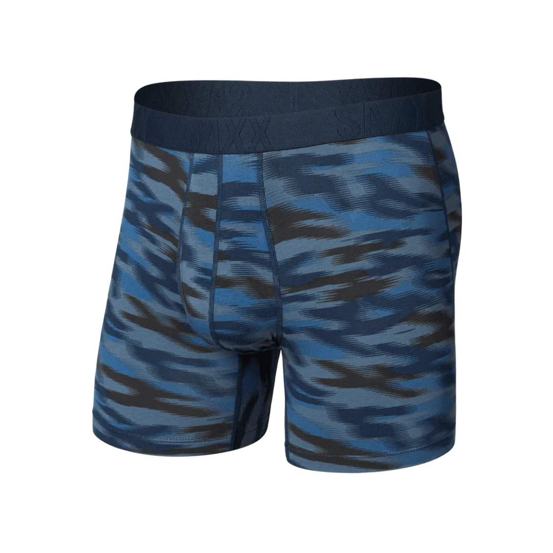 Saxx Saxx Men's Droptemp Cooling Cotton Boxer Brief Fly - Swift Camo-Dark Ink Swift Camo-Dark Ink M Mens Boxer Brief Underwear