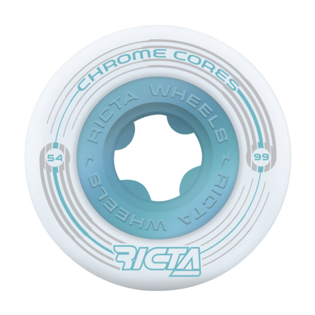 Slime Balls Ricta Wheels Chrome Core White 53mm Skateboard Wheels
