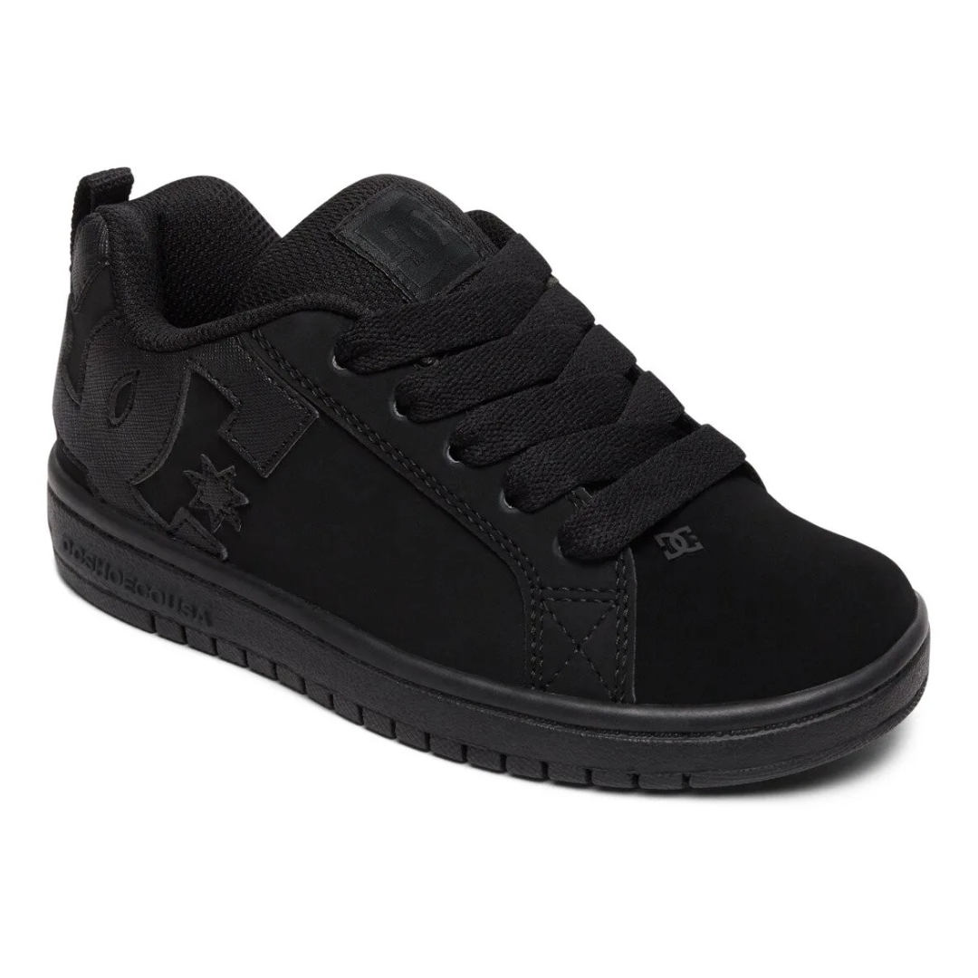 DC DC Youth Court Graffik Shoes - Black/Black Black/Black 11.5 Youth Boys Skate Shoes 5T to 13T and 1 to 7 US Size