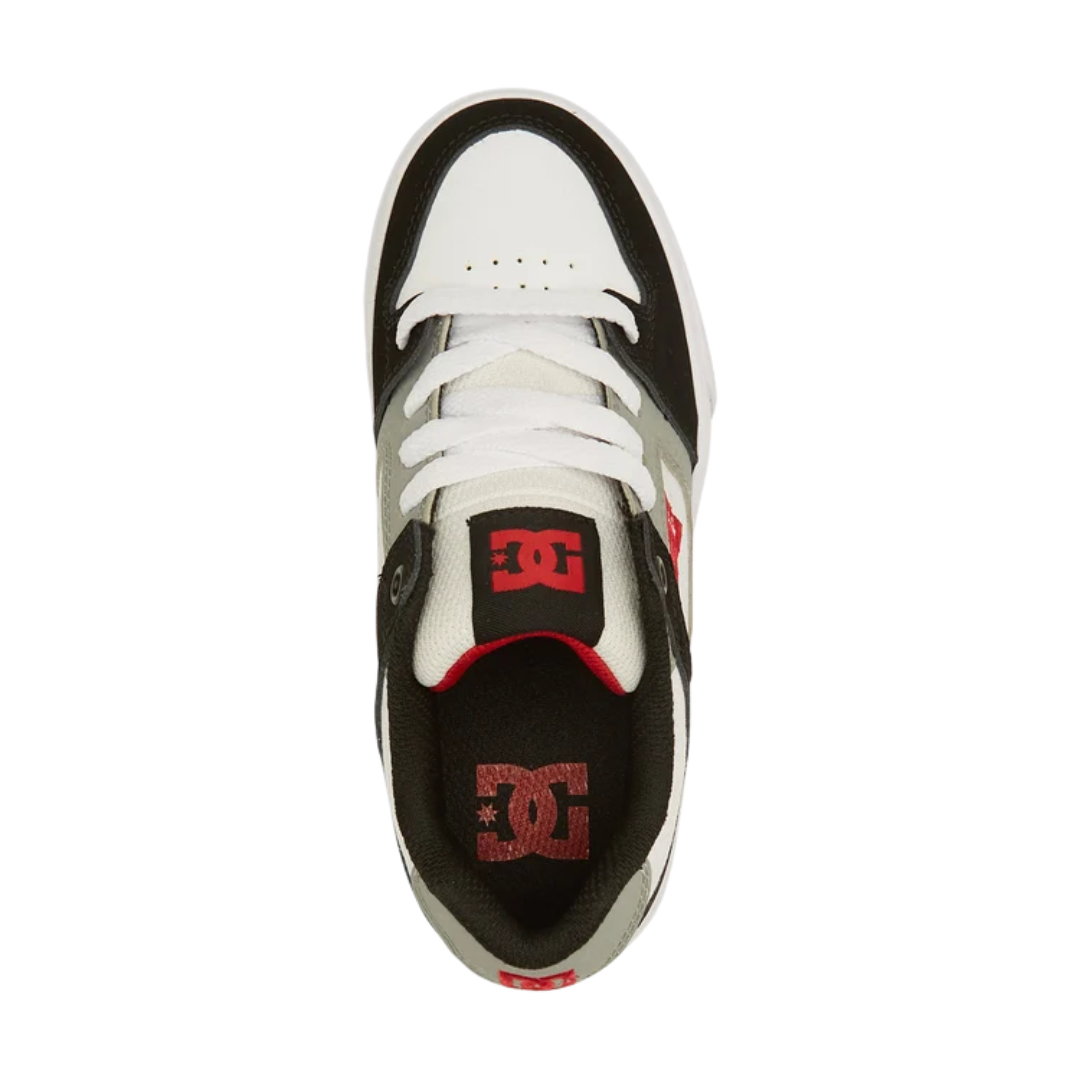 DC DC Youth Pure Shoes - White/Black/Red White/Black/Red 11 Youth Boys Skate Shoes 5T to 13T and 1 to 7 US Size