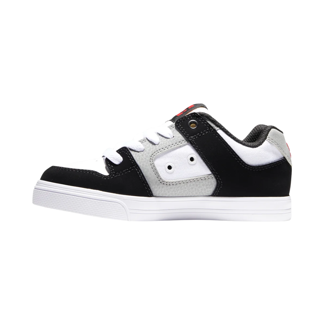 DC DC Youth Pure Shoes - White/Black/Red White/Black/Red 11 Youth Boys Skate Shoes 5T to 13T and 1 to 7 US Size